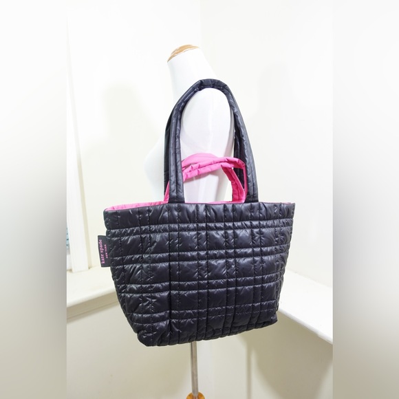 Kate Spade Softwhere Quilted Black Pink Nylon Tote Computer Bag - Picture 3 of 12
